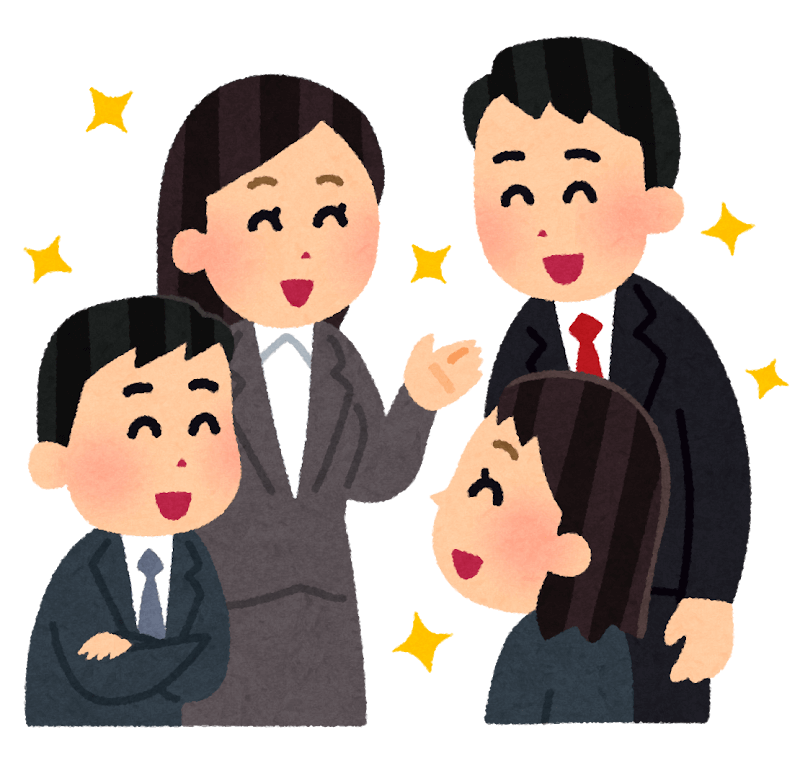 楽しそうに会話する会社員