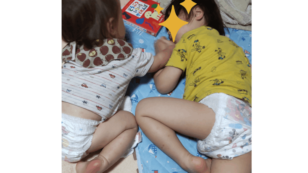 トイトレが後退してオムツを履いている3歳児