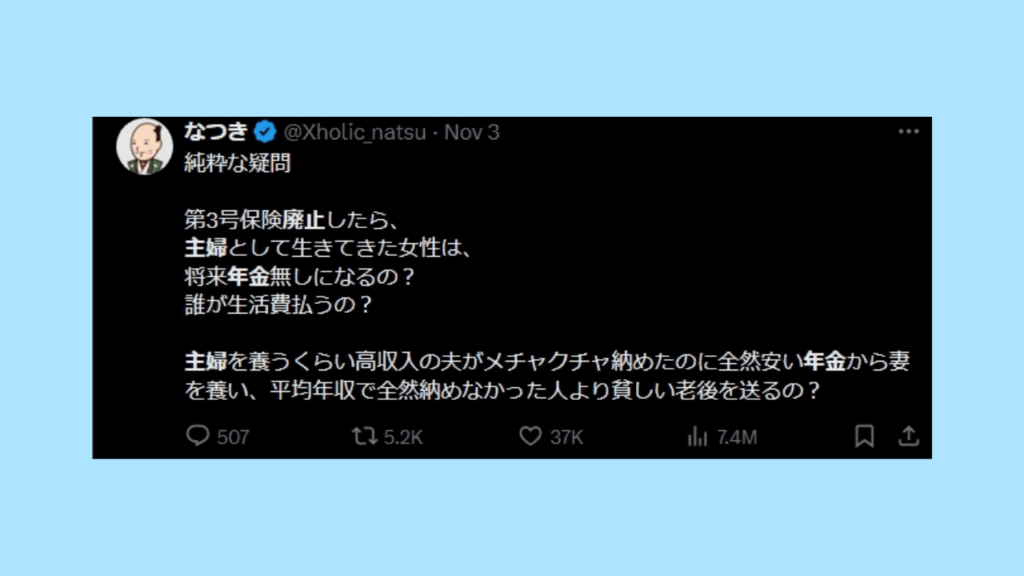 扶養がなくなって主婦の負担が増えることに対するXの意見