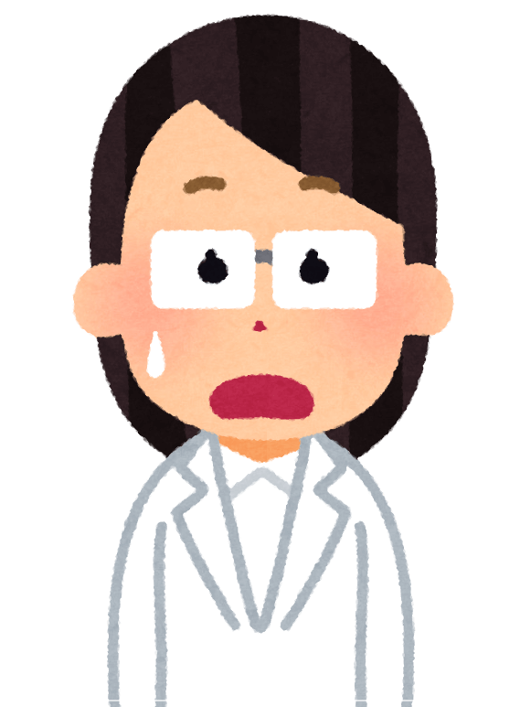 口をぽかんとした女医