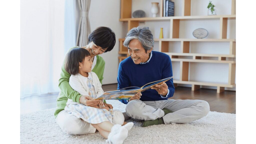 実家に帰省した家族