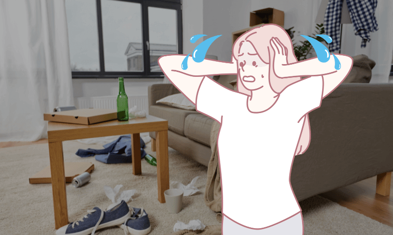 掃除できずイライラ