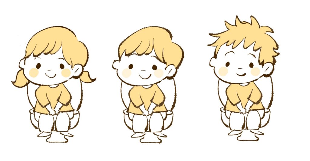 トイレに座る子ども