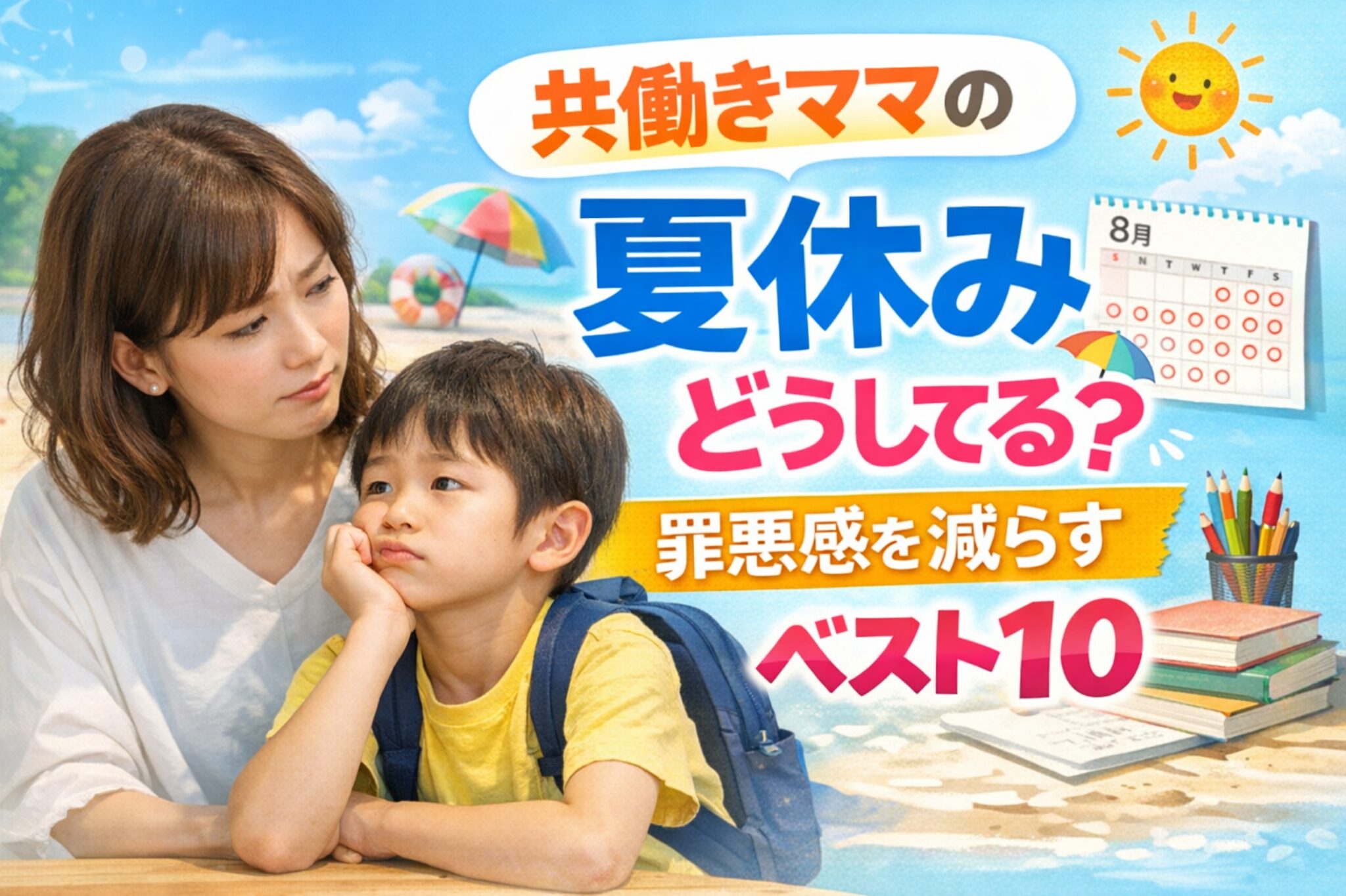 【小学生】夏休みどうしてる？共働きママが罪悪感を減らすためにできることベスト10