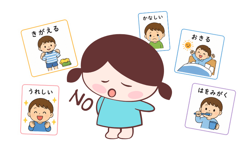 絵カード活用できない