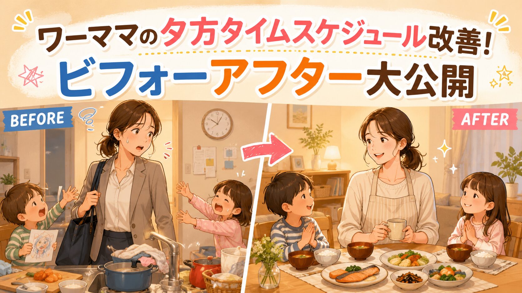 【2児ワーママ】夕方タイムスケジュール改善！ビフォーアフター大公開