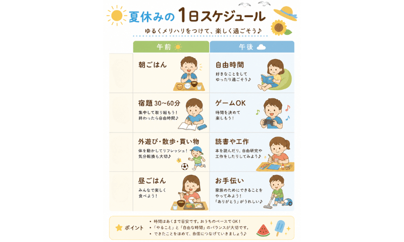 夏休みの1日スケジュール