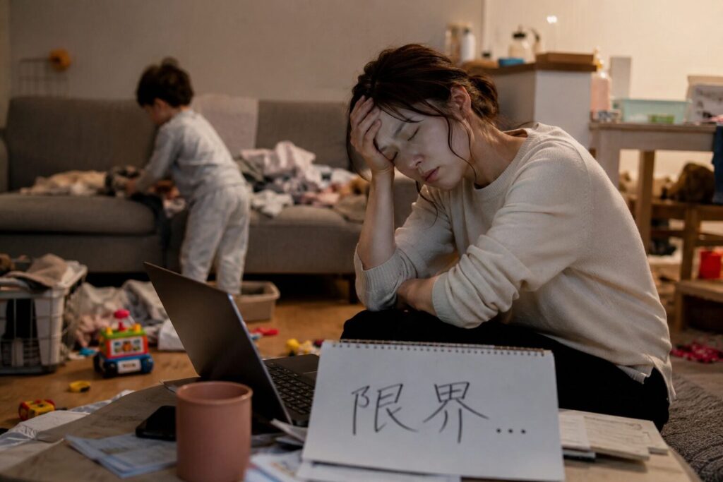 子育て、仕事に限界を感じ疲れているママ