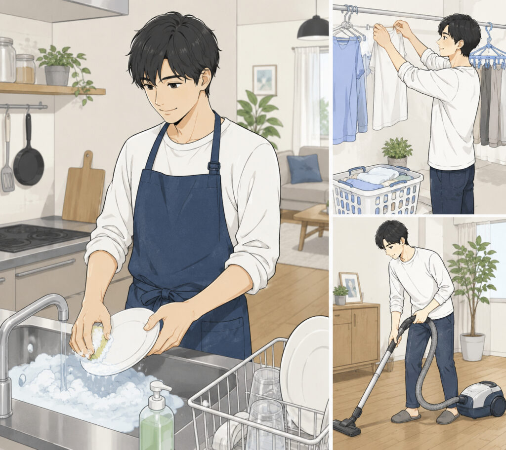 家事をする男性