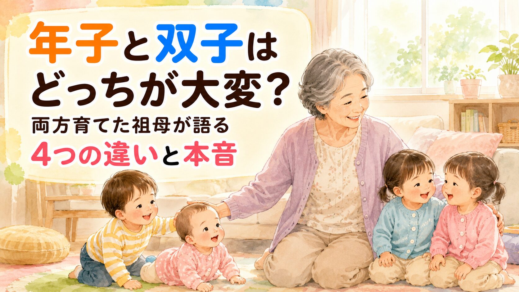 年子と双子はどっちが大変？両方育てた祖母が語る4つの違いと本音