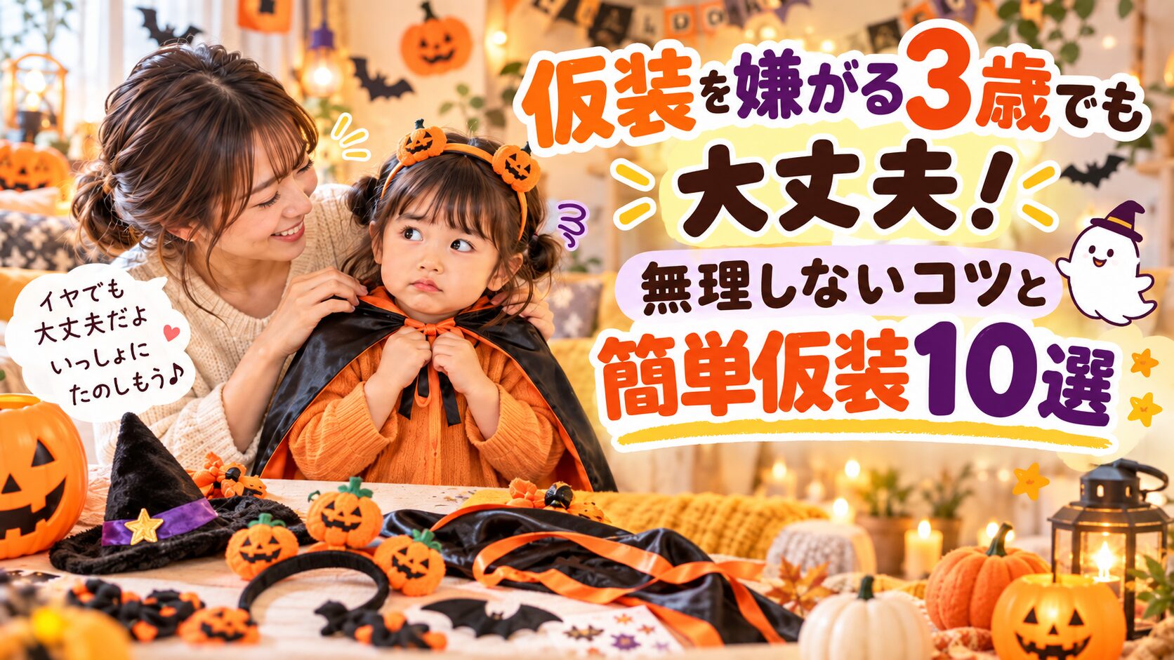 仮装を嫌がる3歳でも大丈夫！無理しないコツと簡単仮装10選
